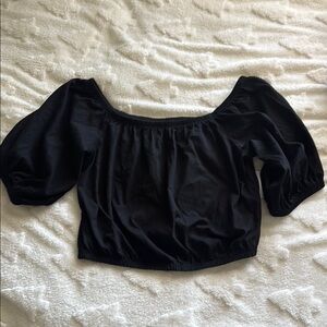 Old Navy Black Puff Sleeve Blouse